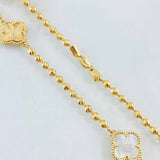Cadena Militar Trebol Blanco 19.15gr / 45cm / Oro Amarillo Nac.Esp. 18K ©