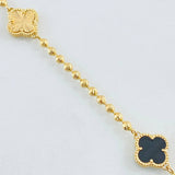 Cadena Militar Trebol Negro 19.55gr / 40cm / Oro Amarillo Nac.Esp. 18K ©
