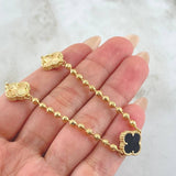 Cadena Militar Trebol Negro 19.55gr / 40cm / Oro Amarillo Nac.Esp. 18K ©