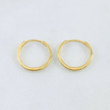 Candongas Carril Liso 1.45gr / 1.4cm / Oro Amarillo 18K