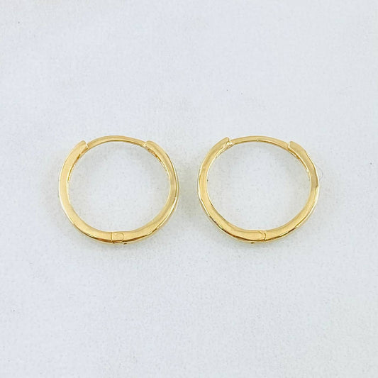 Candongas Carril Liso 1.65gr / 1.4cm / Oro Amarillo 18K