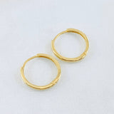 Candongas Carril Liso 1.45gr / 1.4cm / Oro Amarillo 18K