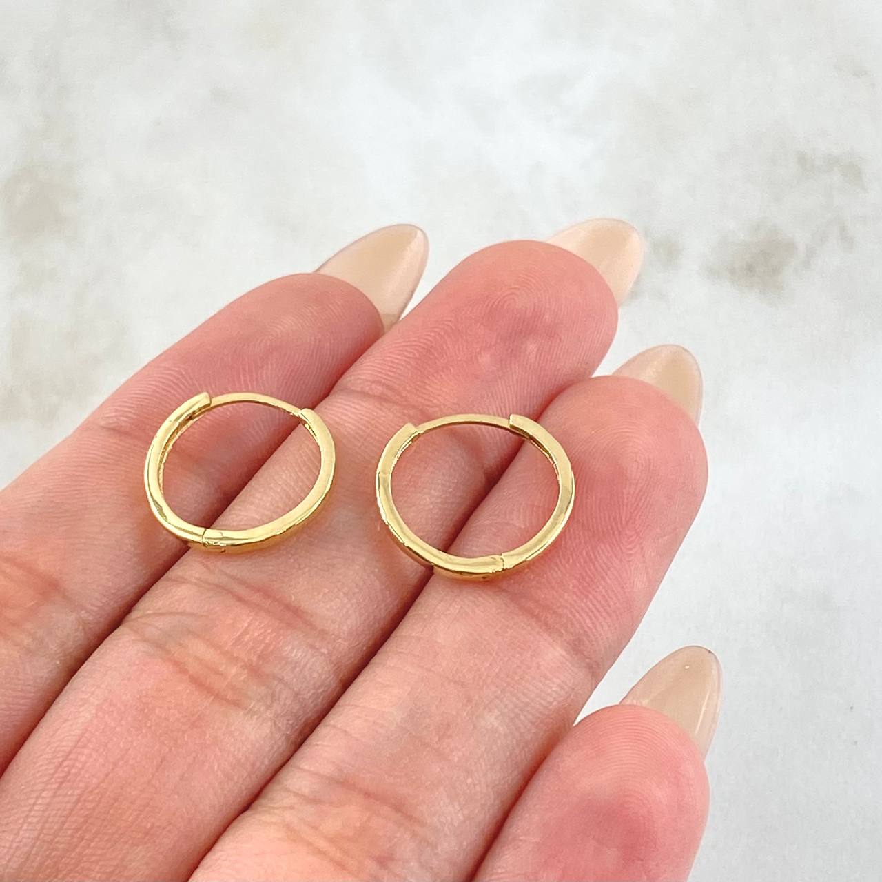 Candongas Carril Liso 1.45gr / 1.4cm / Oro Amarillo 18K