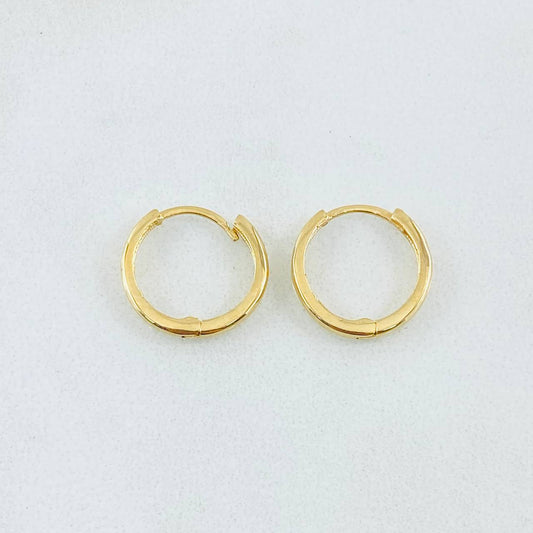 Candongas Carril Liso 1.25gr / 1.2cm / Oro Amarillo 18K