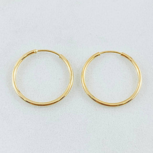 Candongas Aro Liso 0.75gr / 1.5cm / Oro Amarillo 18K
