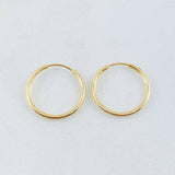 Candongas Aro Liso 0.6gr / 1.4cm / Oro Amarillo 18K *