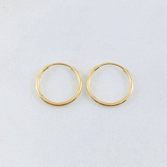 Candongas Aro Liso 0.55gr / 1.2cm / Oro Amarillo 18K *