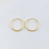 Candongas Aro Liso 0.55gr / 1.2cm / Oro Amarillo 18K *