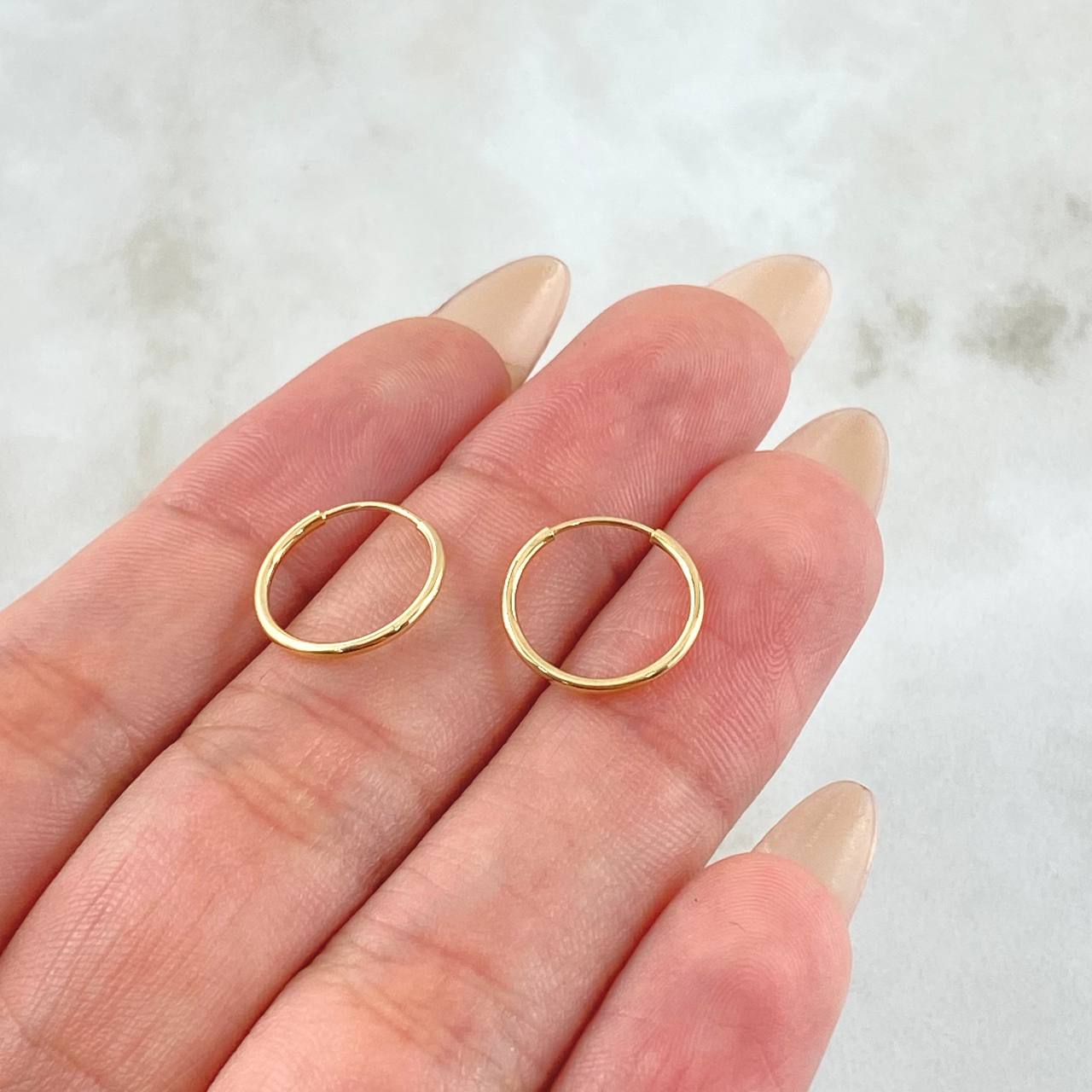 Candongas Aro Liso 0.55gr / 1.2cm / Oro Amarillo 18K *