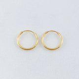 Candongas Aro Liso 0.55gr / 1.2cm / Oro Amarillo 18K