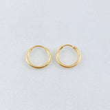Candongas Aro Liso 0.35gr / 0.9cm / Oro Amarillo 18K