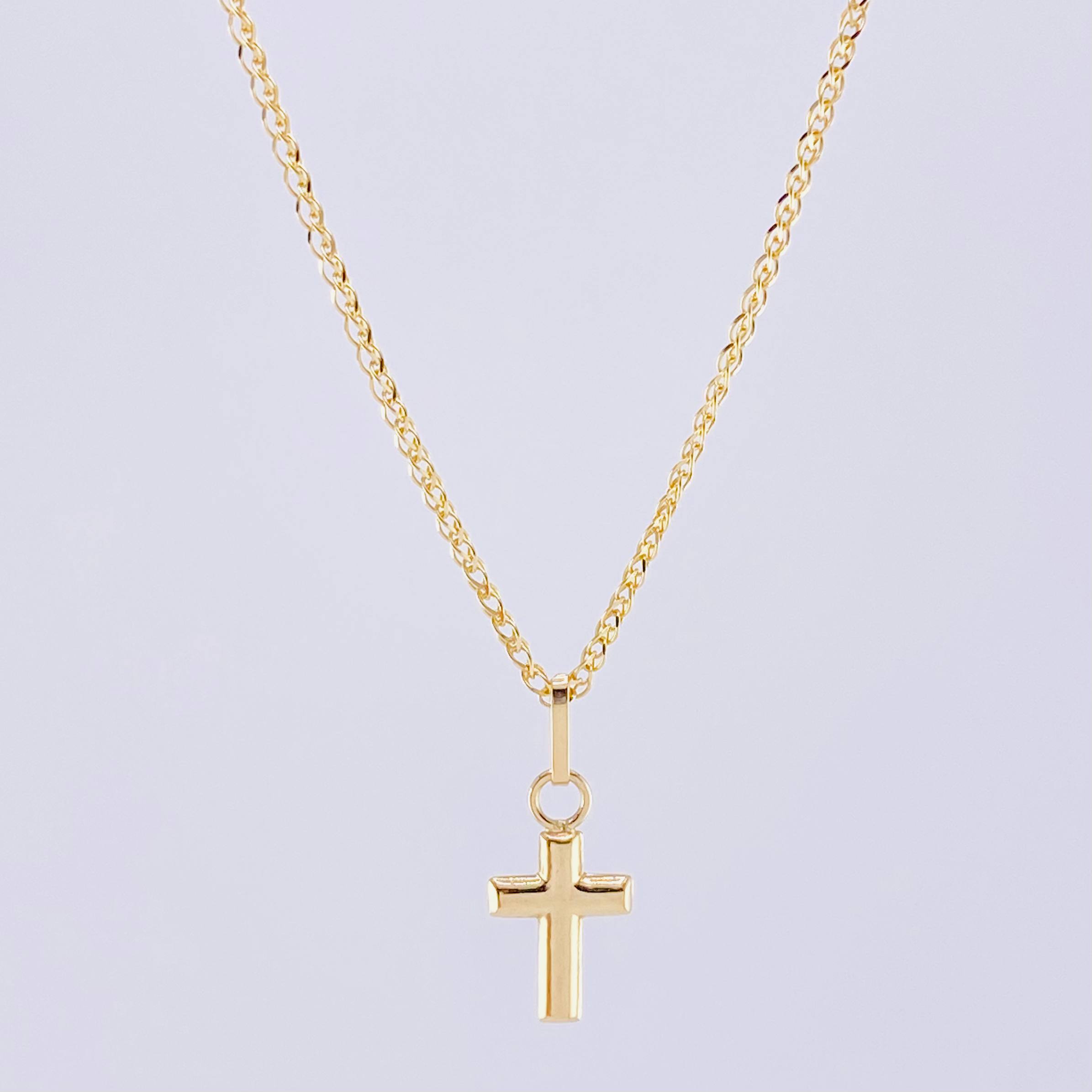 Set Cadena Garibaldi + Dije Cruz / 1.75 g / 45.5 cm Oro Amarillo 18K