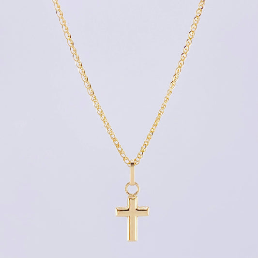 Set Cadena Garibaldi + Dije Cruz / 1.75 g / 45.5 cm Oro Amarillo 18K