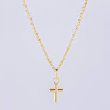 Set Cadena Garibaldi + Dije Cruz / 1.75 g / 45.5 cm Oro Amarillo 18K