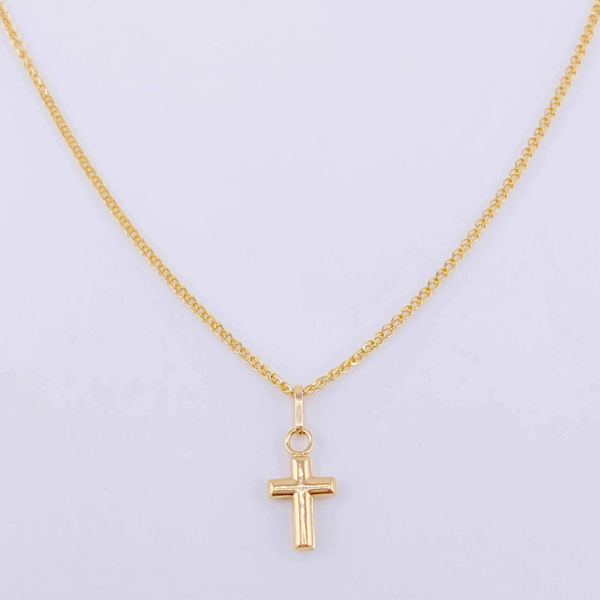 Set Cadena Garibaldi + Dije Cruz / 1.75 g / 45.5 cm Oro Amarillo 18K