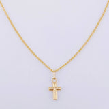 Set Cadena Garibaldi + Dije Cruz / 1.75 g / 45.5 cm Oro Amarillo 18K
