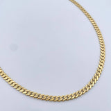 Cadena Cubana infinito 19.45gr / 61.5cm / 4.9mm Circones Blancos Oro Amarillo +2 18K &