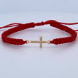 Pulsera Tejida Roja Cruz 0.5gr / Oro Amarillo 18K $