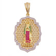 Dije Virgen De Guadalupe Enmallada 8.4 g / 5 cm Dos Oros Amarillo Blanco 18K