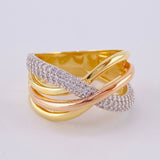 Anillo Lazos Cruzados 5.55 g / T7 Tres Oros 18K