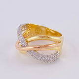 Anillo Lazos Cruzados 5.55 g / T7 Tres Oros 18K