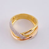 Anillo Lazos Cruzados 5.55 g / T7 Tres Oros 18K