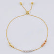 Pulso Modulable Aro Seguido Esferas Tricolor 2.6 g / 17 cm - 6 cm / 2,95 mm Tres Oros 18K