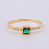 Anillo Solitario Cuadricular 1.1 g / T6 1/4 Oro Amarillo 18K