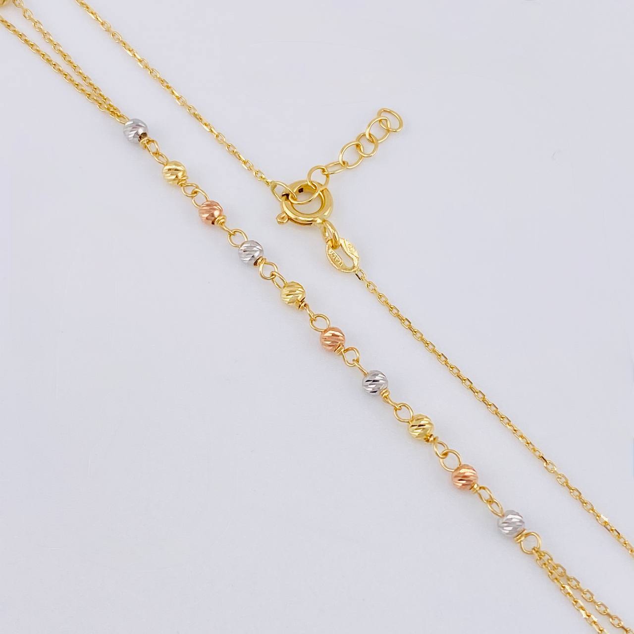 Cadena Denario Virgen Milagrosa 3.8 g / 45 cm / 2,45 mm Tres Oros 18K