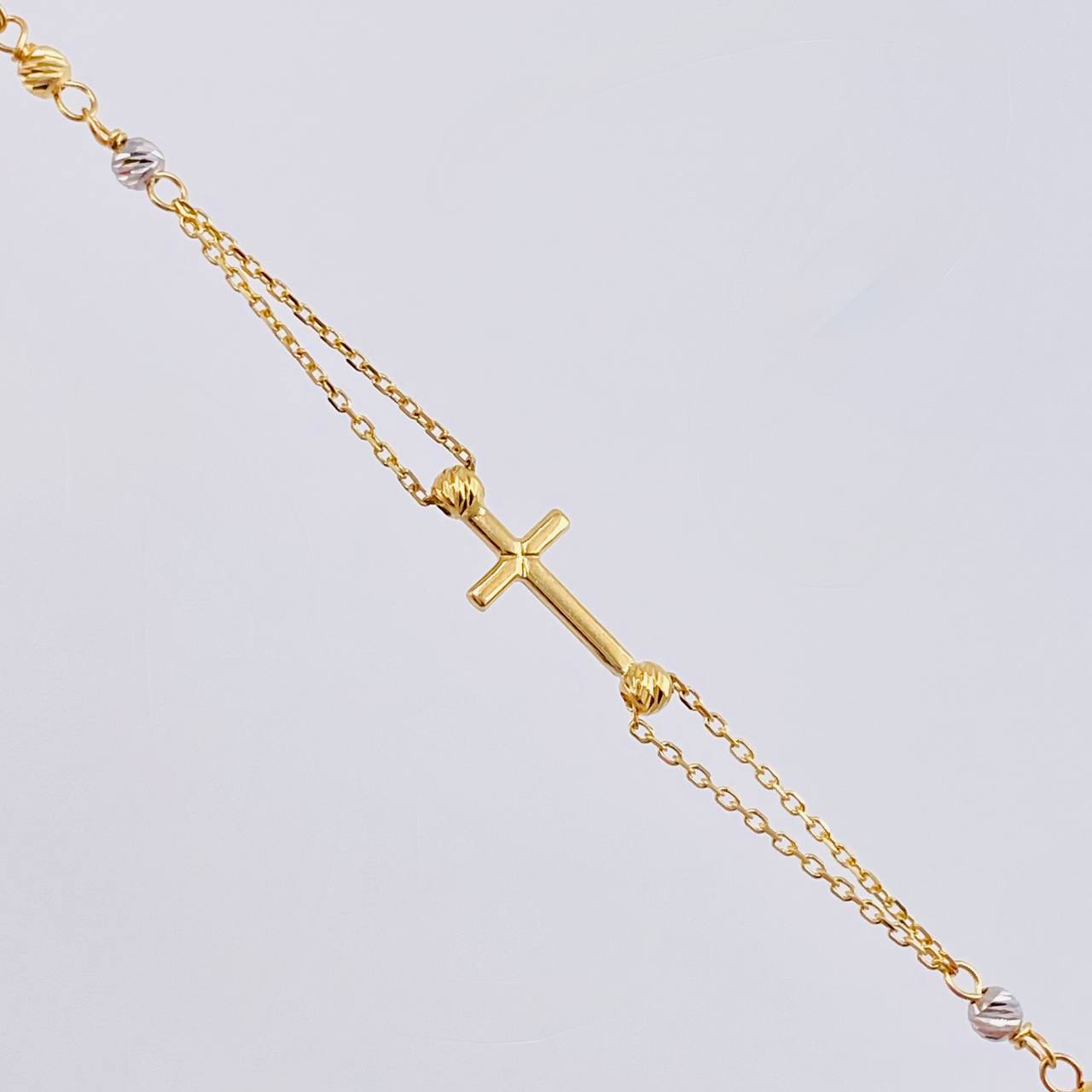 Cadena Denario Virgen Milagrosa 3.8 g / 45 cm / 2,45 mm Tres Oros 18K
