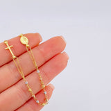 Cadena Denario Virgen Milagrosa 3.8 g / 45 cm / 2,45 mm Tres Oros 18K