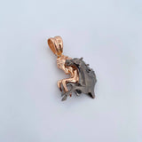 Dije Caballos 22.55gr / 5.2cm / Dos Oros Negro Rosa 18K $