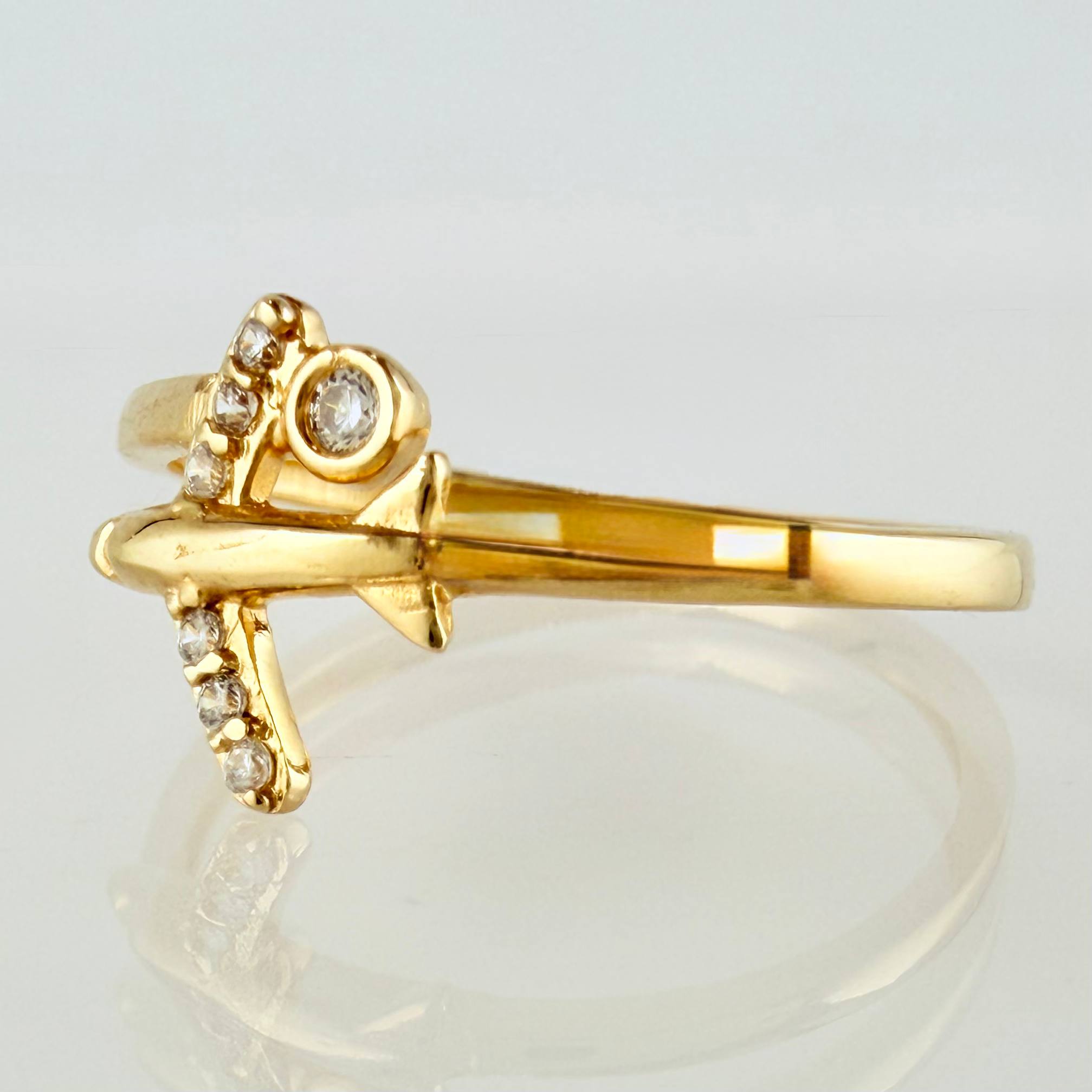 Anillo Avion 1.3gr / T5 1/2 / Oro Amarillo 18K