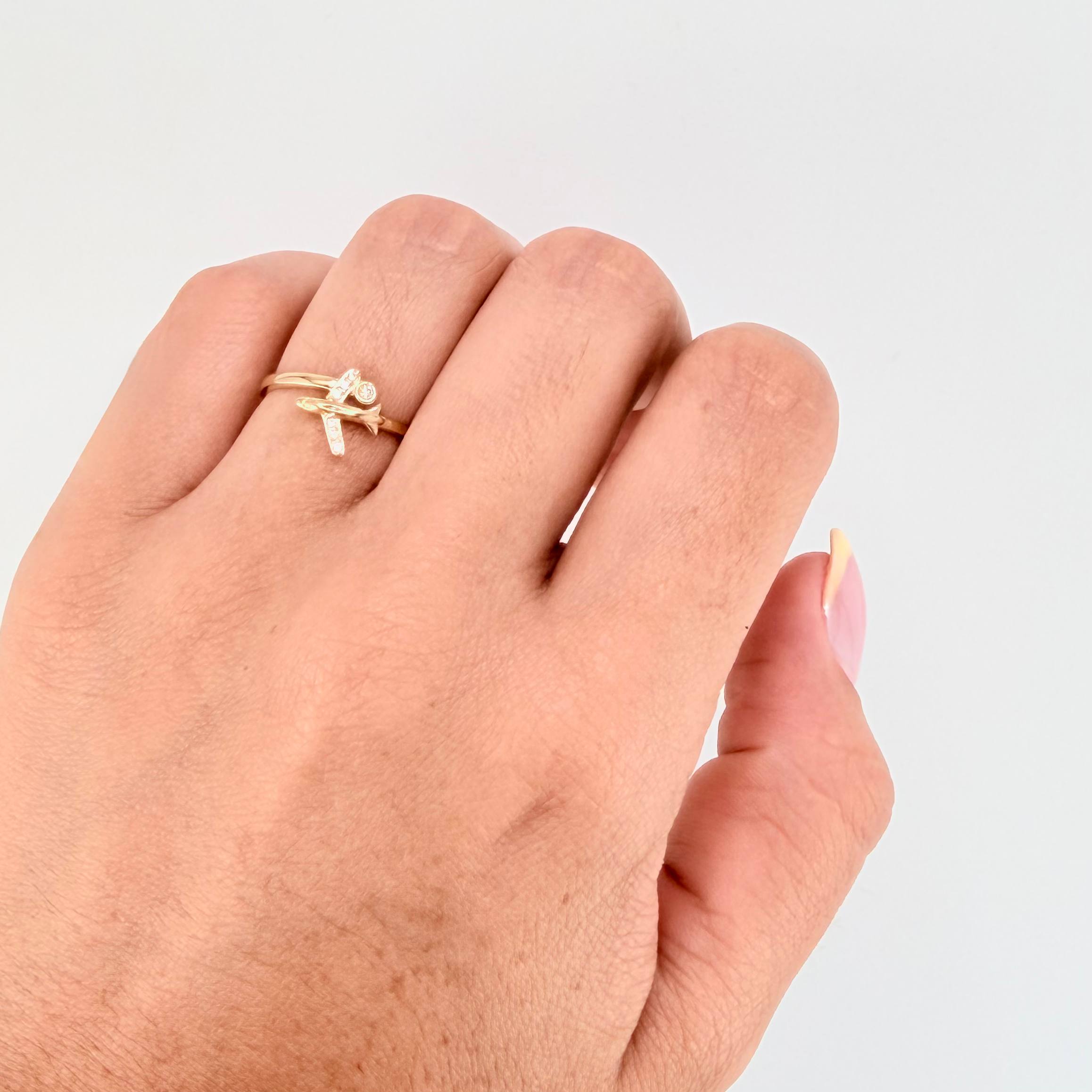 Anillo Avion 1.3gr / T5 1/2 / Oro Amarillo 18K