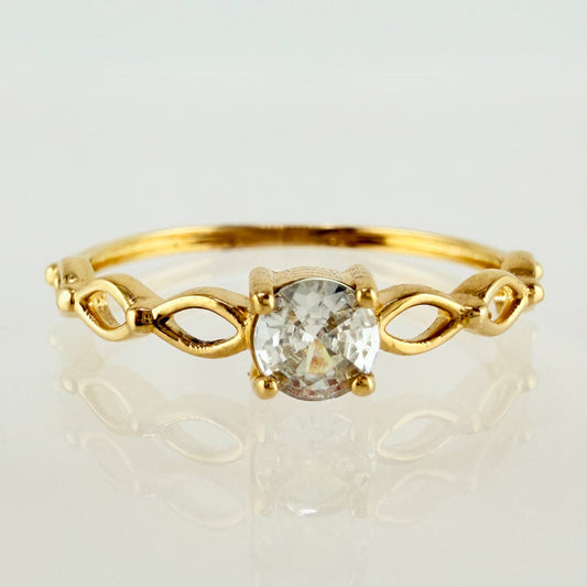 Anillo Solitario Ojos 1.05gr / T5 3/4 / Oro Amarillo 18K