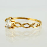 Anillo Solitario Ojos 1.05gr / T5 3/4 / Oro Amarillo 18K