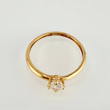 Anillo Solitario Circular 1.2gr / T6 3/4 / Oro Amarillo 18K