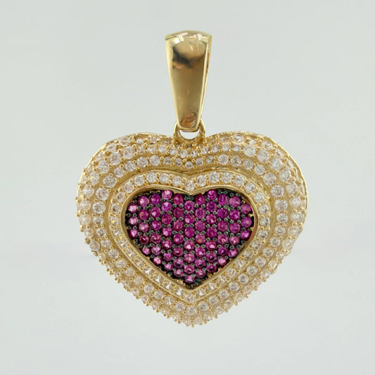 Dije Halo Corazon Tupido 8.85gr / 3.4cm / Oro Amarillo 18K ©