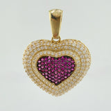 Dije Halo Corazon Tupido 8.85gr / 3.4cm / Oro Amarillo 18K ©