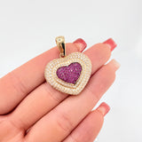 Dije Halo Corazon Tupido 8.85gr / 3.4cm / Oro Amarillo 18K ©