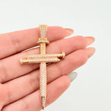 Dije Cruz Clavo Tupido 8.3gr / 6cm / Oro Amarillo 18K