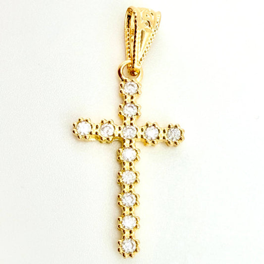 Dije Cruz Tupida 0.9gr / 2.7cm / Oro Amarillo 18K