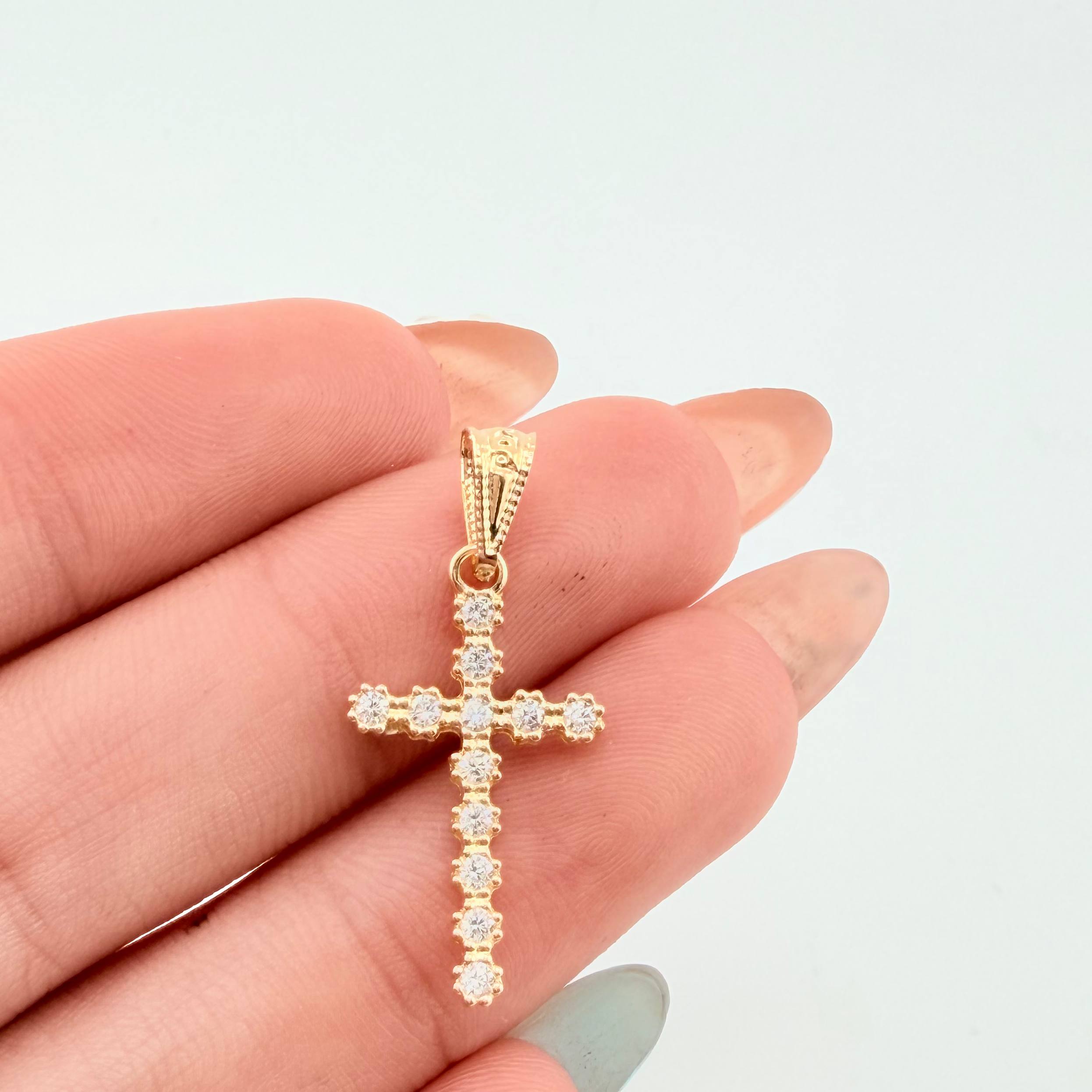 Dije Cruz Tupida 0.95gr / 2.7cm / Oro Amarillo 18K