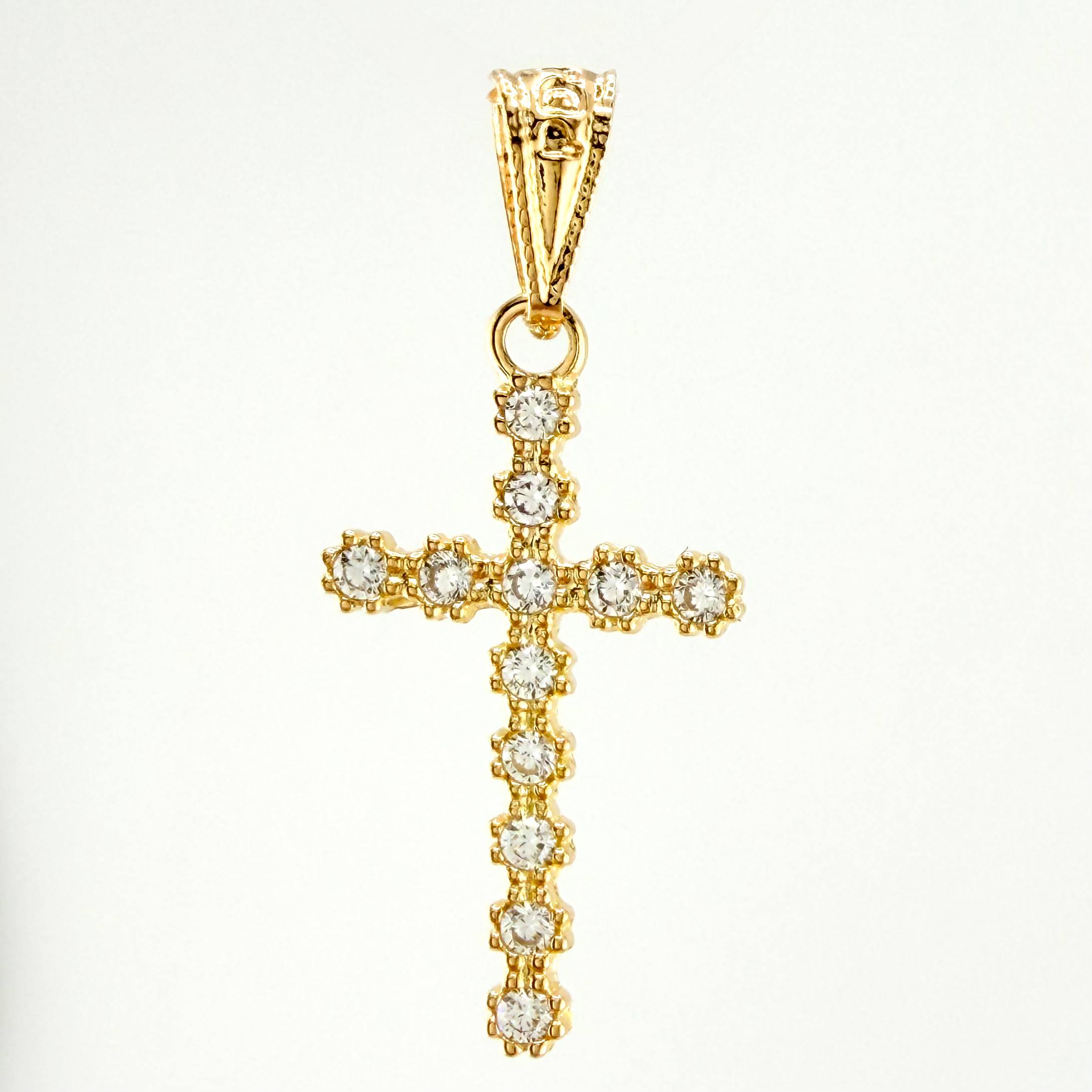 Dije Cruz Tupida 0.95gr / 2.7cm / Oro Amarillo 18K