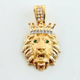 Dije León Corona 3.7gr / 2.7cm / Dos Oros Amarillo Blanco 18K