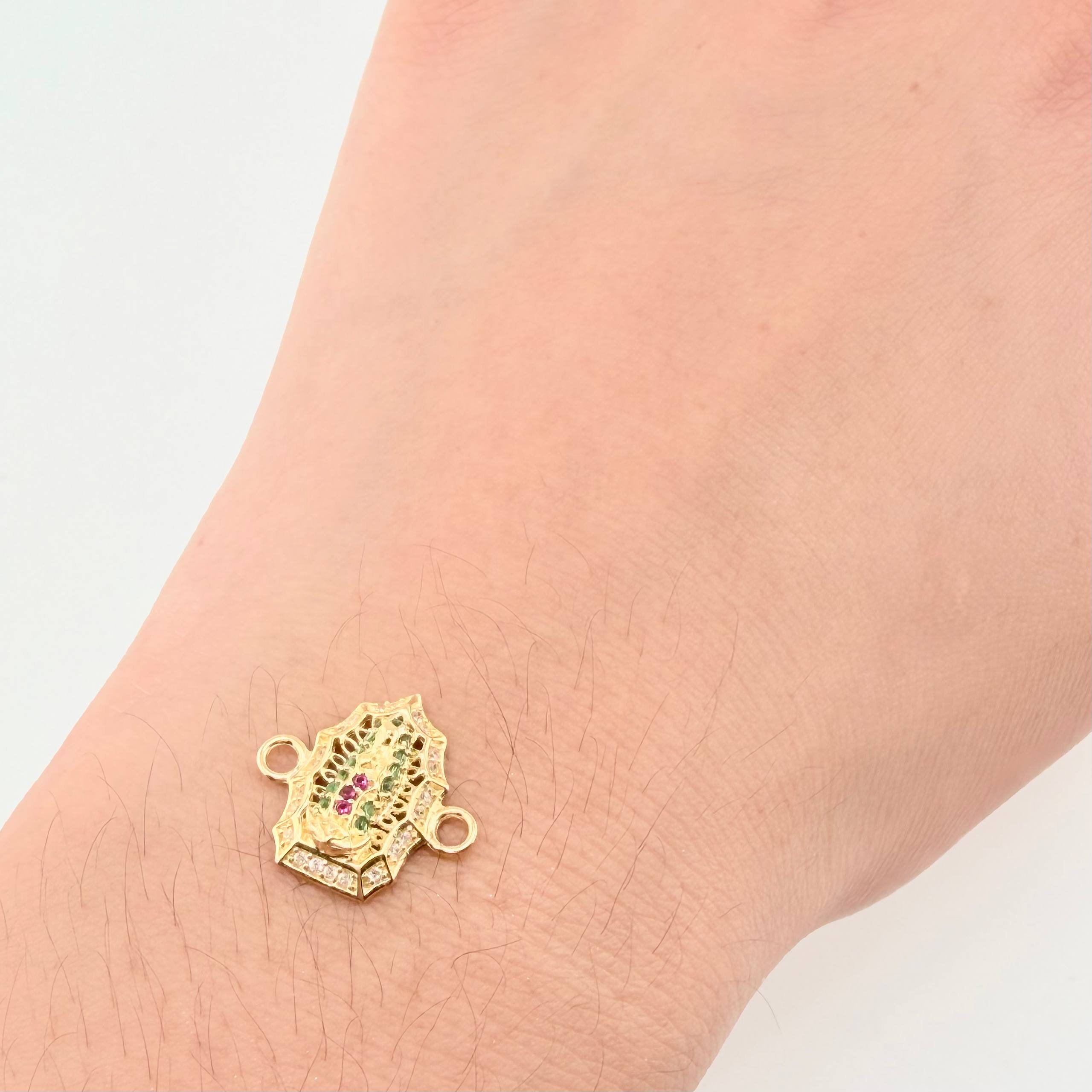 Herraje Virgen Guadalupe 1.3gr / 1.6cm / Oro Amarillo 18K