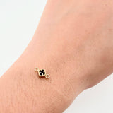 Herraje Trebol Negro 0.6gr / 1.2cm / Oro Amarillo Nac.Esp. 18K