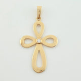 Dije Cruz Floreada 2.7gr / 3.5cm / Oro Amarillo 18K *