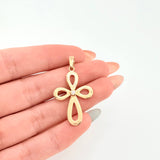 Dije Cruz Floreada 2.7gr / 3.5cm / Oro Amarillo 18K *