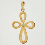 Dije Cruz Floreada 2.7gr / 3.5cm / Oro Amarillo 18K *